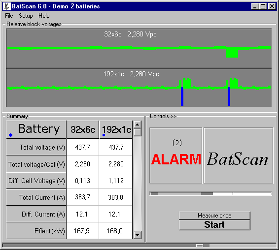 Main window, dual battery