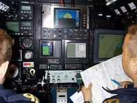 Instrument panel in a submarine